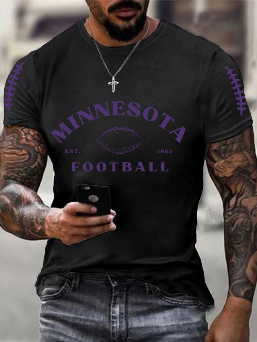 Men's Football Fans Lovers Gameday Casual Tee