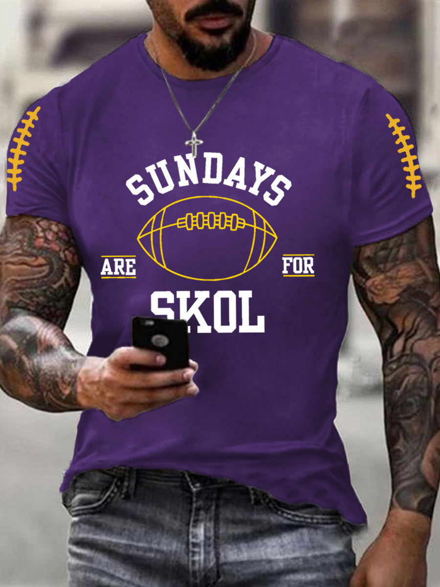 Men's Sundays Are For Skol Football Fans Lovers Gameday Casual Tee