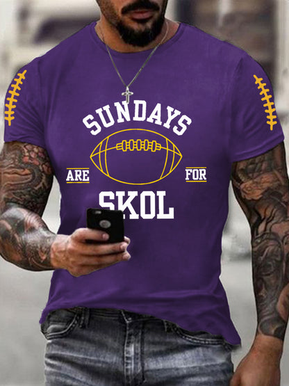 Men's Sundays Are For Skol Football Fans Lovers Gameday Casual Tee