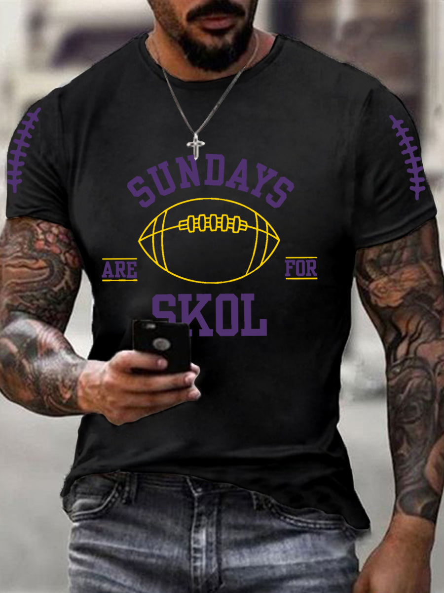 Men's Sundays Are For Skol Football Fans Lovers Gameday Casual Tee