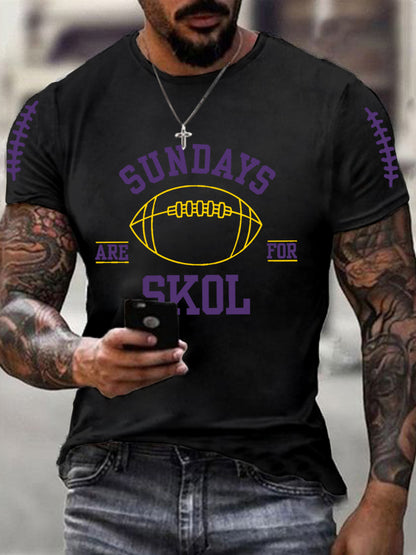 Men's Sundays Are For Skol Football Fans Lovers Gameday Casual Tee
