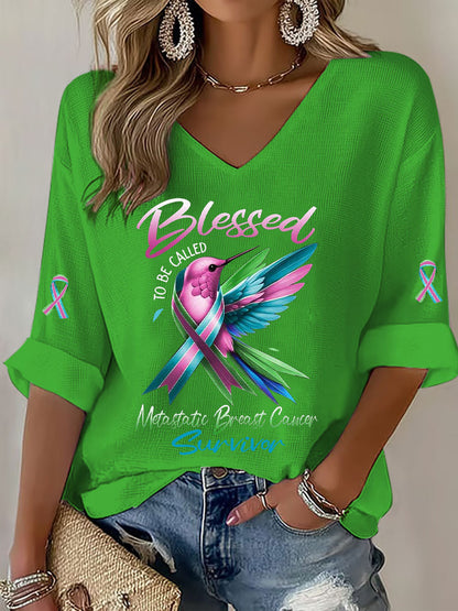 Women's Metastatic Breast Cancer Awareness Print Casual T-Shirt