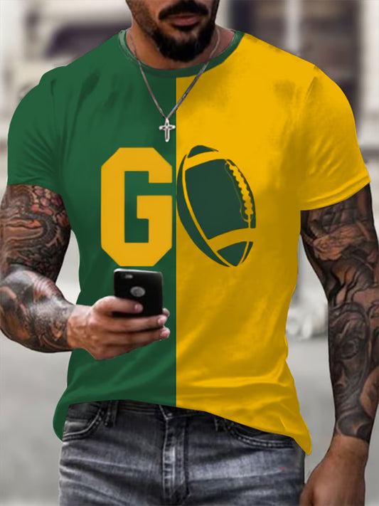 Men's Football Print short sleeves t-shirt