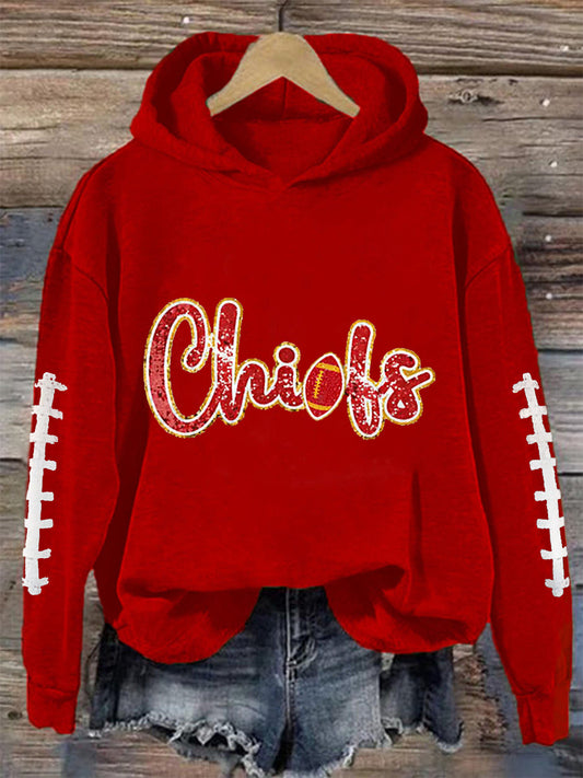 Women's Football Fans Lovers Gameday Casual Hoodie
