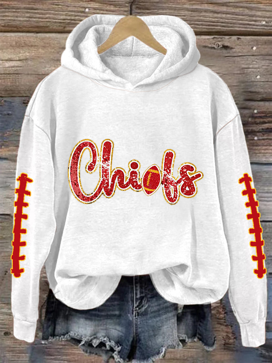 Women's Football Fans Lovers Gameday Casual Hoodie