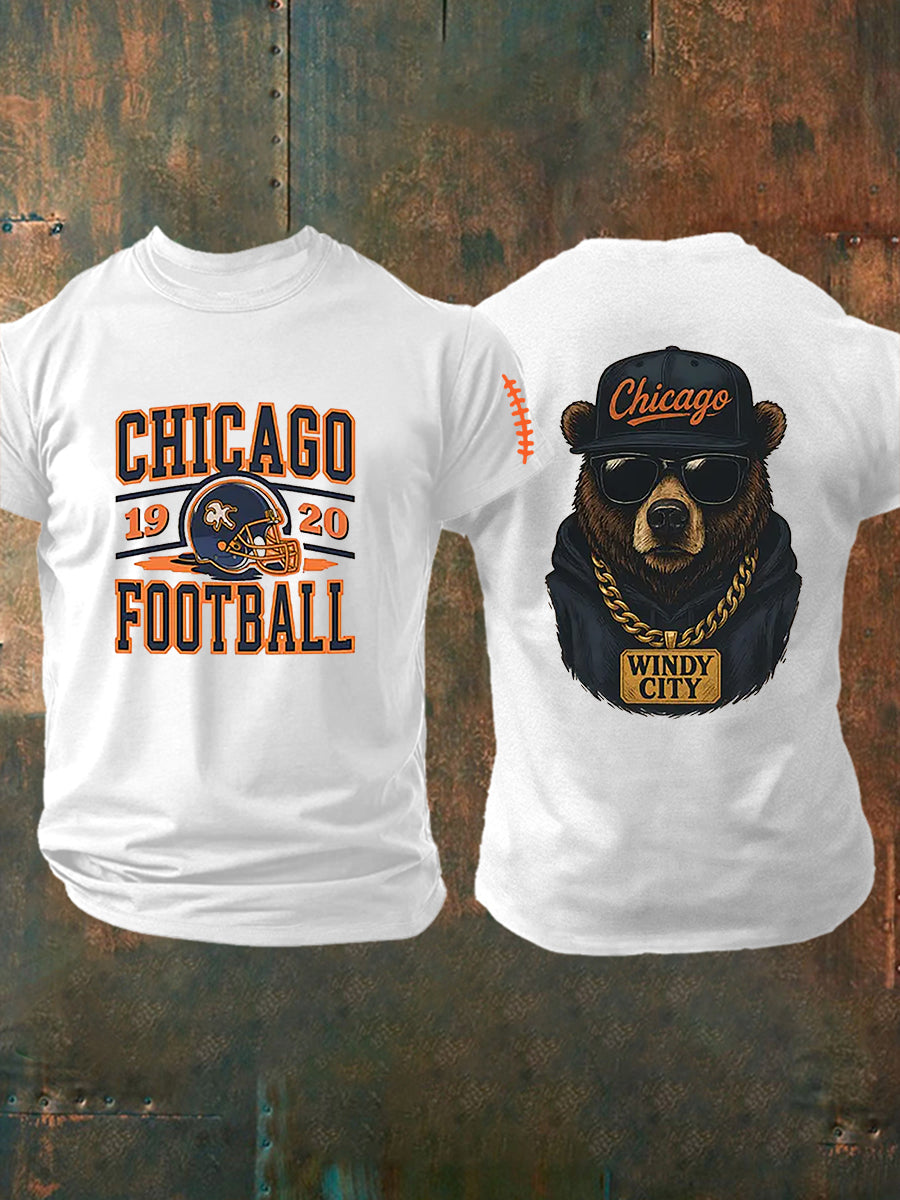 Men's Football Fans Lovers Gameday Casual Short Sleeve T-shirt