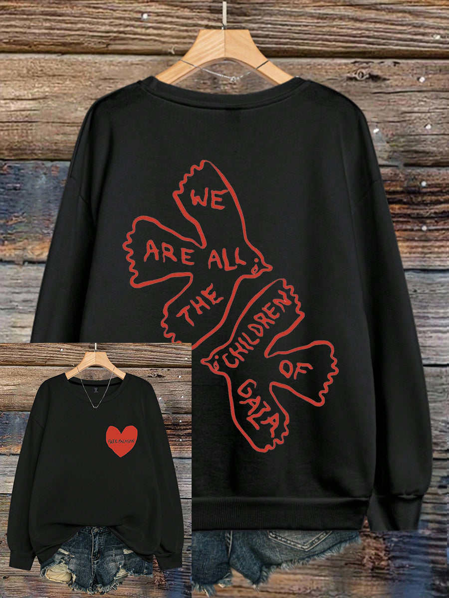 Women's Free&Peace Printed Sweatshirt