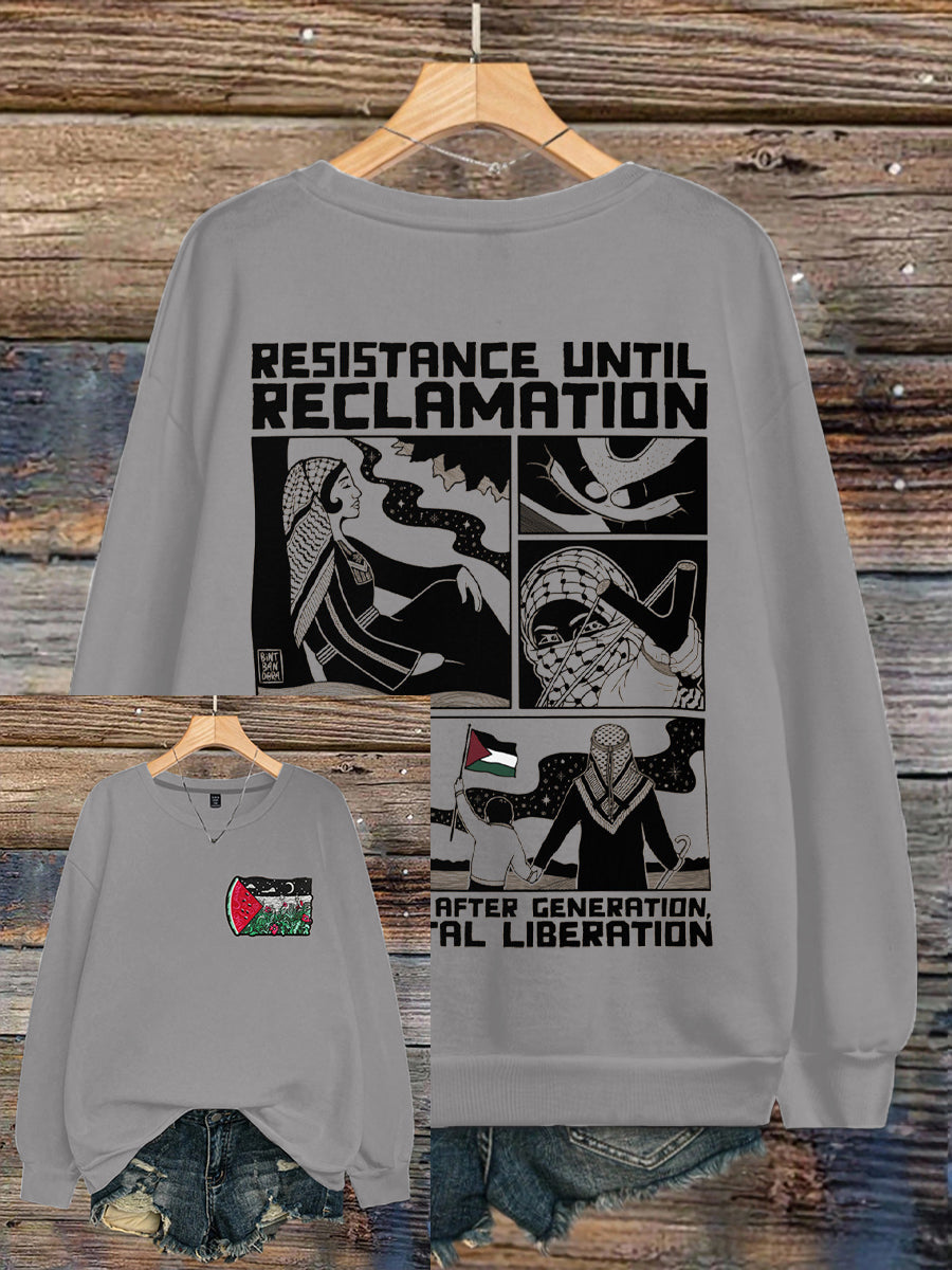 Women's Free&Peace Printed Sweatshirt