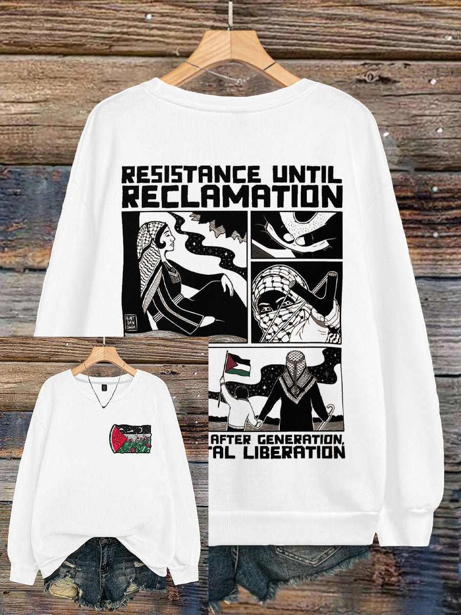 Women's Free&Peace Printed Sweatshirt