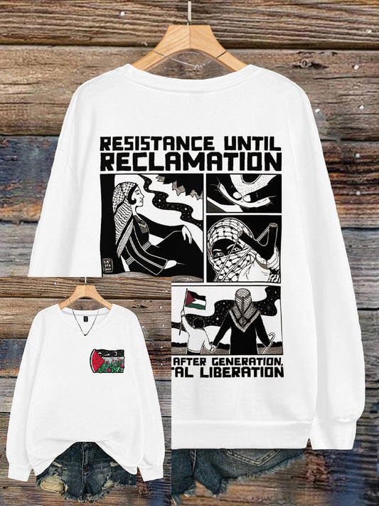 Women's Free&Peace Printed Sweatshirt