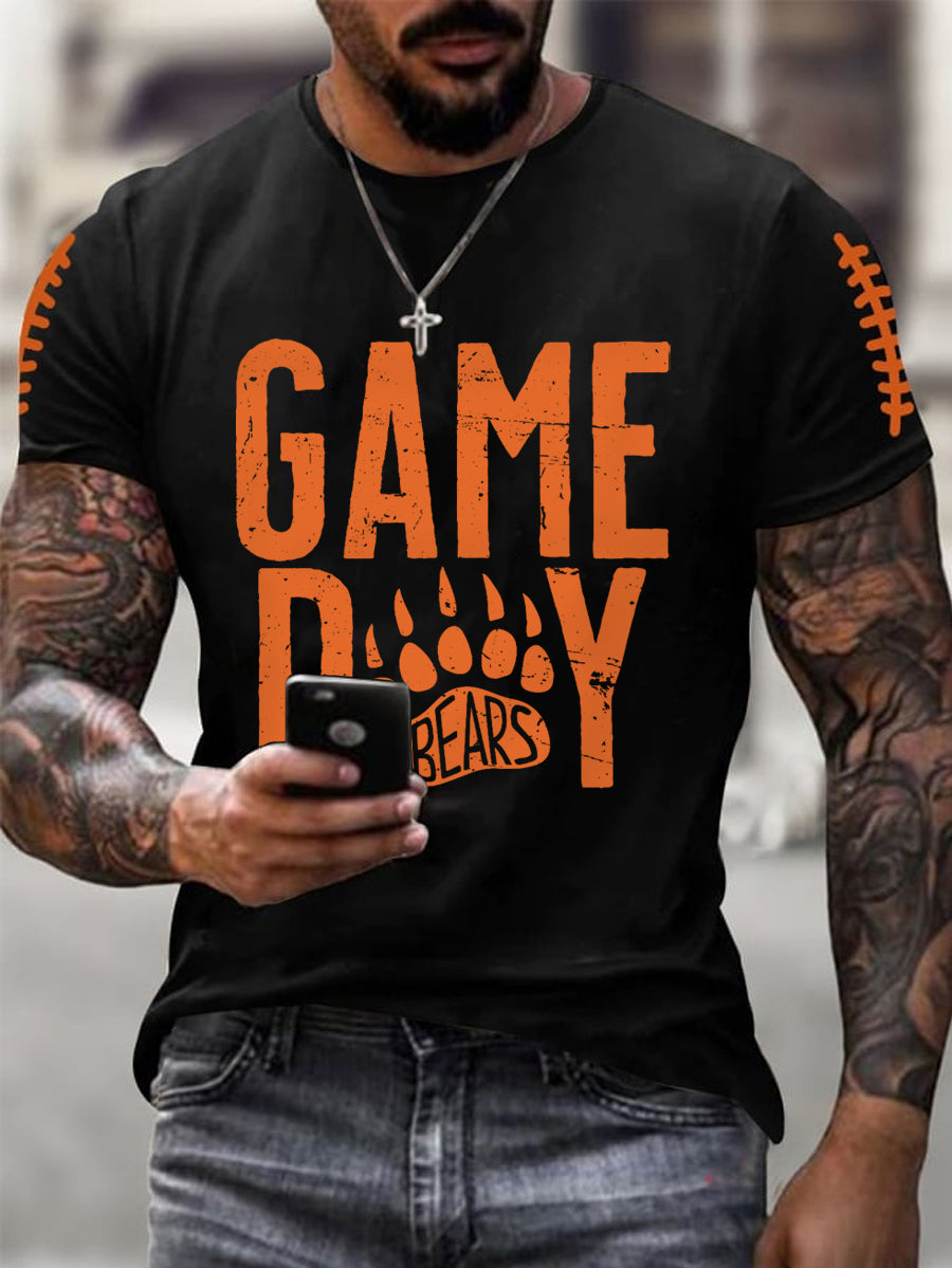 Men's Gameday Bears Football Fans Lovers Casual Tee