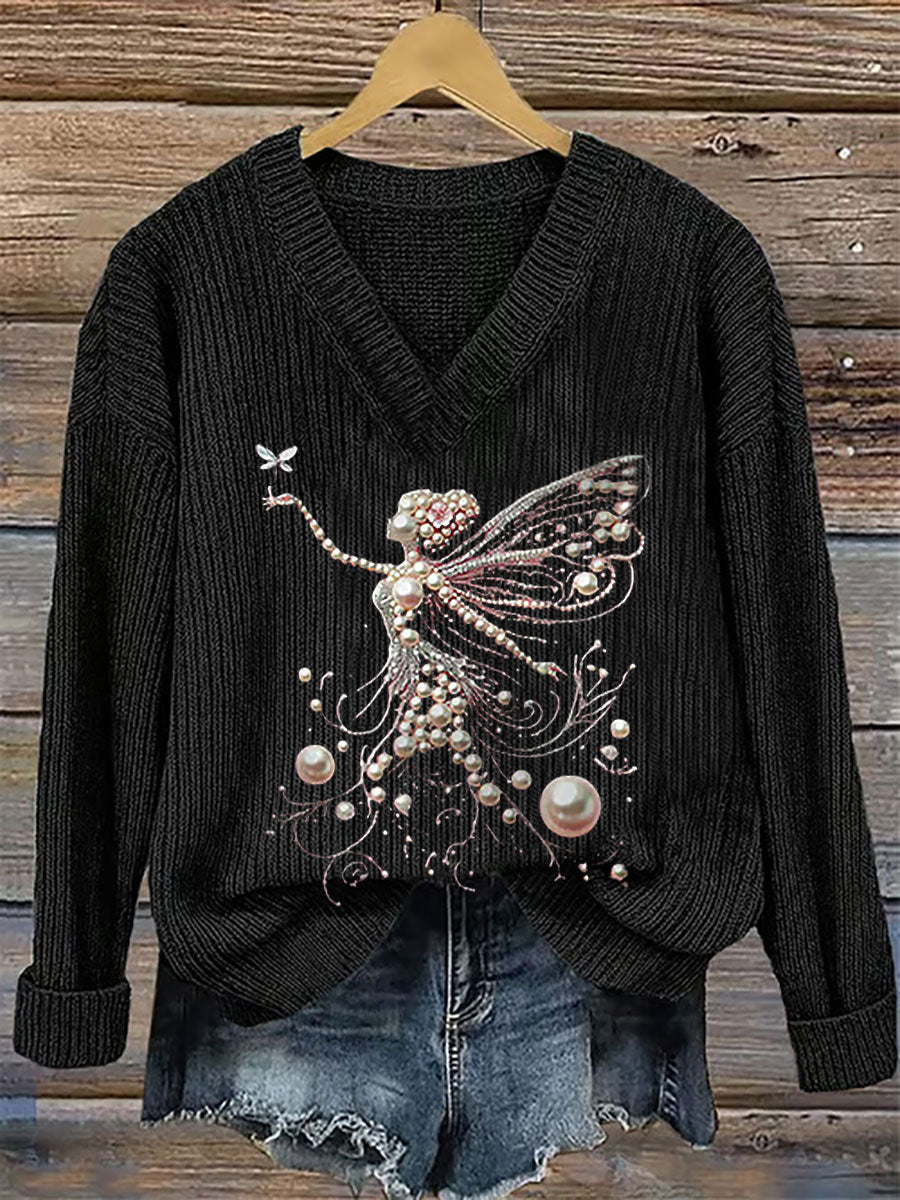 Women's Pink Pearl Print Casual Top