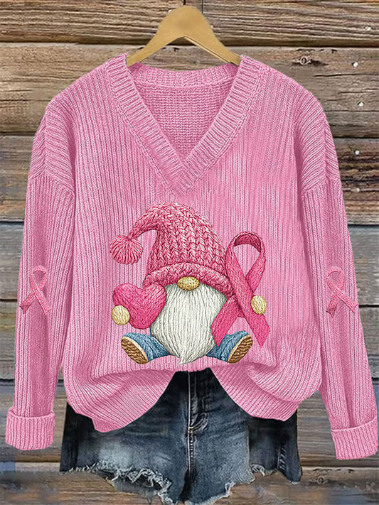 Women's Breast Cancer Awareness Pink Ribbon Print Casual Top