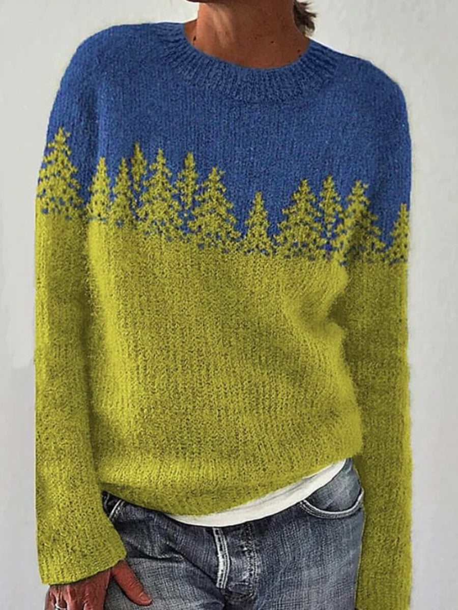 Women's Icelandic Sweater Crew Neck Loose Pullover