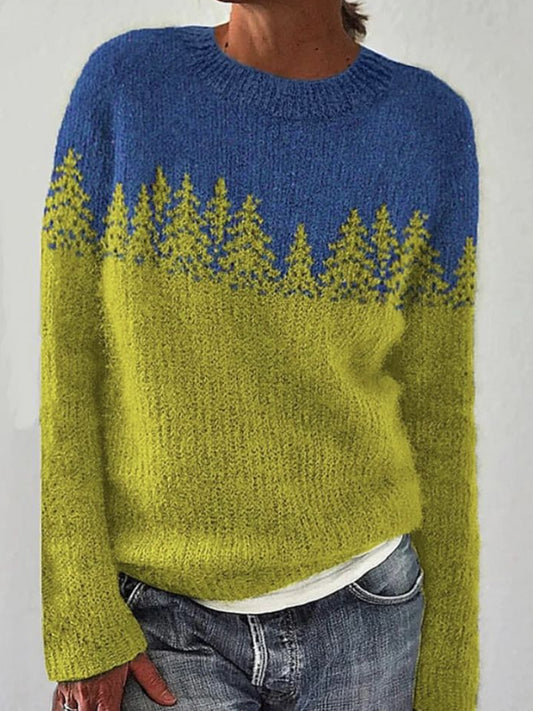 Women's Icelandic Sweater Crew Neck Loose Pullover