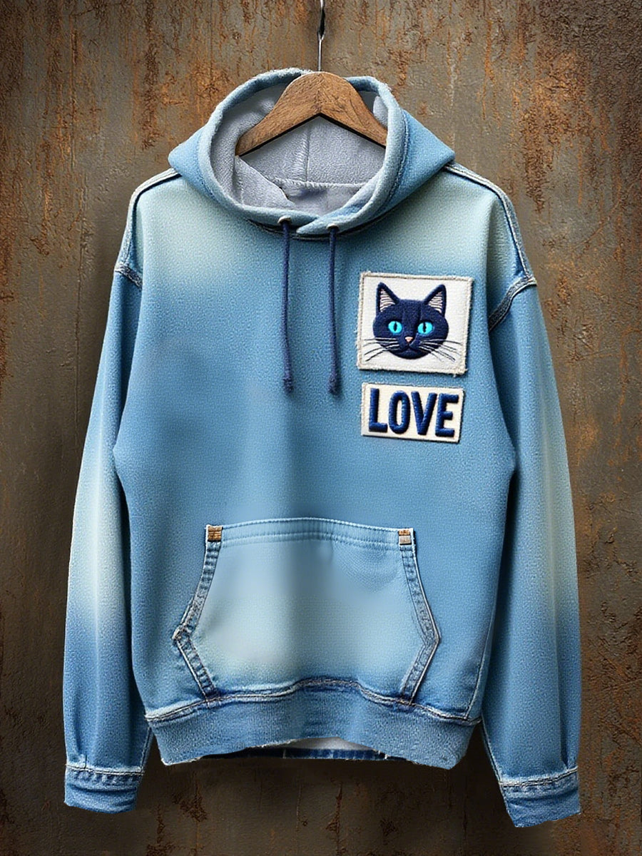 Unisex Vintage Animal Art Print Casual Hoodie