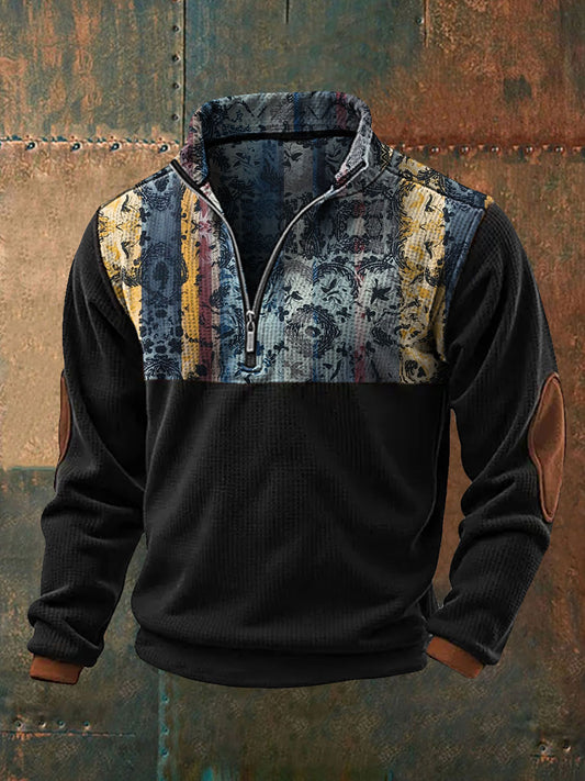 Men's Western Style Retro Art Printed Sweatshirt