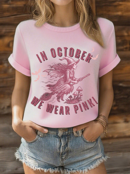 Women's in October we wear pink witch tops