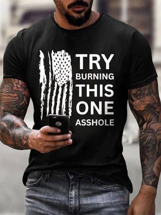 Men's Try Burning This One  cotton short-sleeved T-shirt