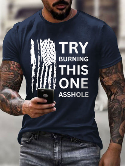 Men's Try Burning This One  cotton short-sleeved T-shirt