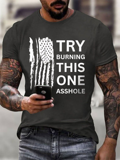 Men's Try Burning This One  cotton short-sleeved T-shirt