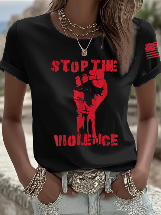 Women's Stop The Violence Short Sleeve T-Shirt