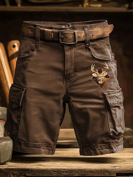 Men's Vintage Western Elk Shorts