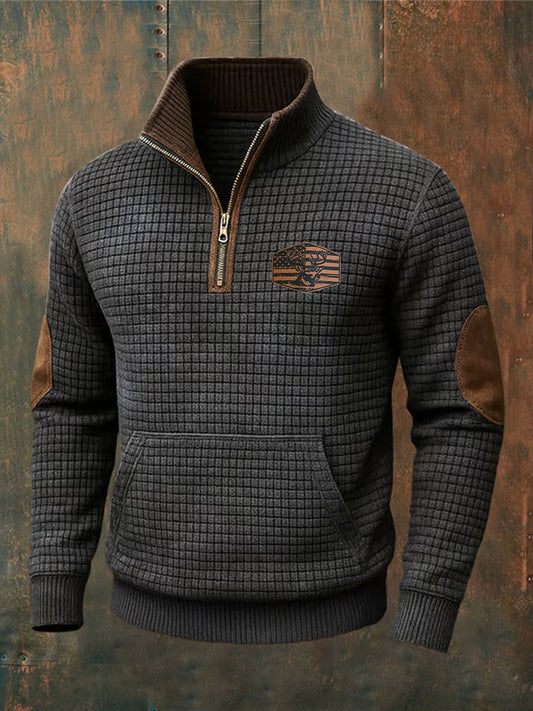 Men's Retro Western Printed Casual Long Sleeve Sweatshirt