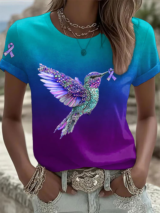 Women's Suicide Awareness Print Casual T-shirt