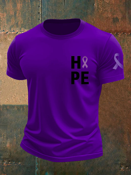 Men's Testicular Cancer Printed Vintage Fashion Loose Short Sleeve T-Shirt