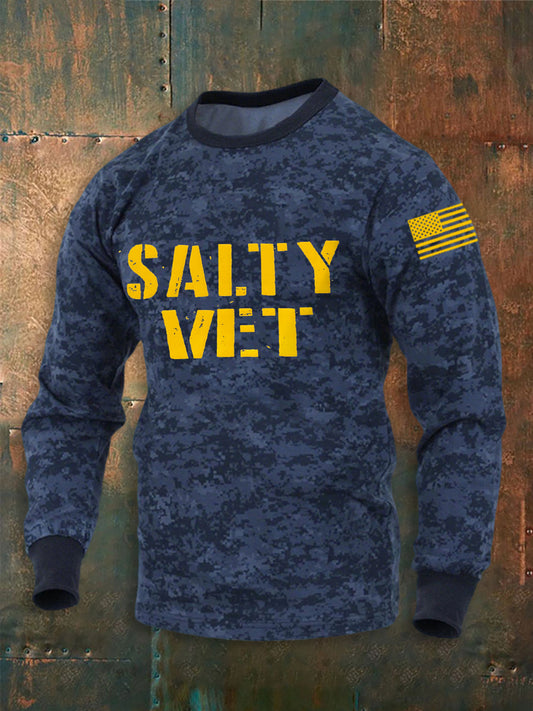 Men's Salty Vet Navy 250th Anniversary Crew Neck Sweatshirt