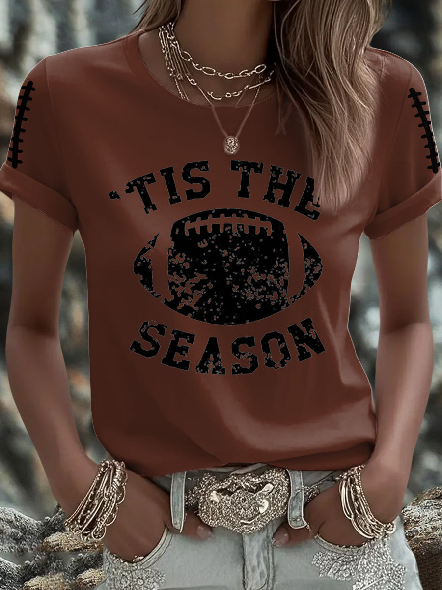 Women's  Tis The Season Football Sweatshirt Today Print T-shirt