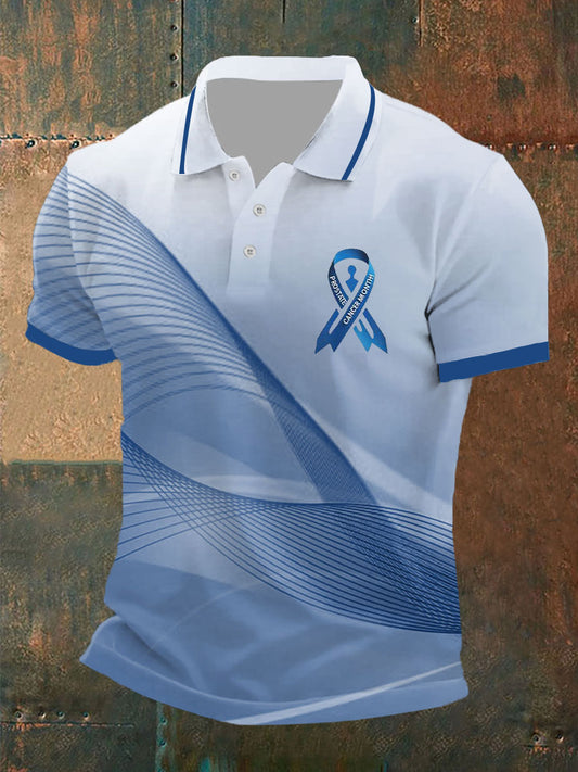 Men's Prostate Cancer Awareness Print Casual Top