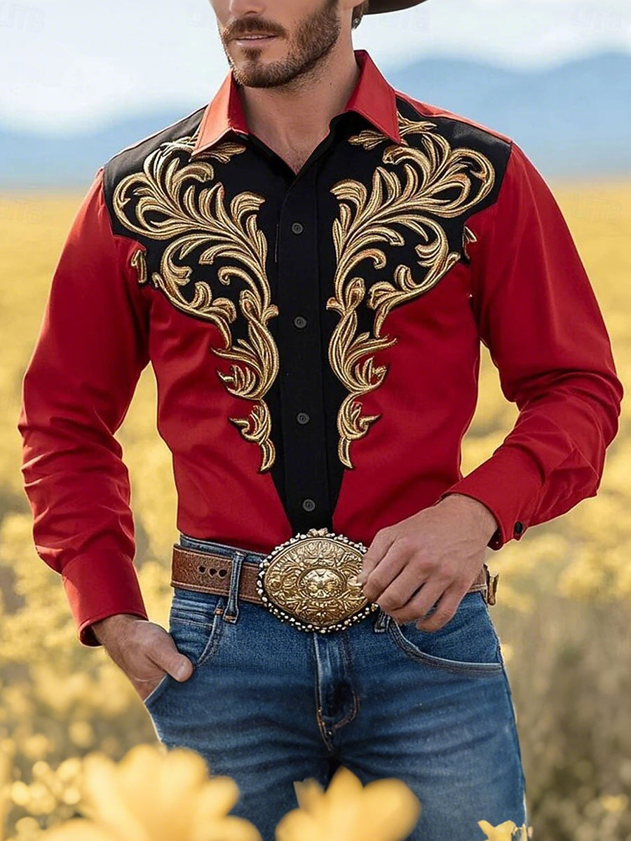 Men's Vintage Western Cowboy Shirt