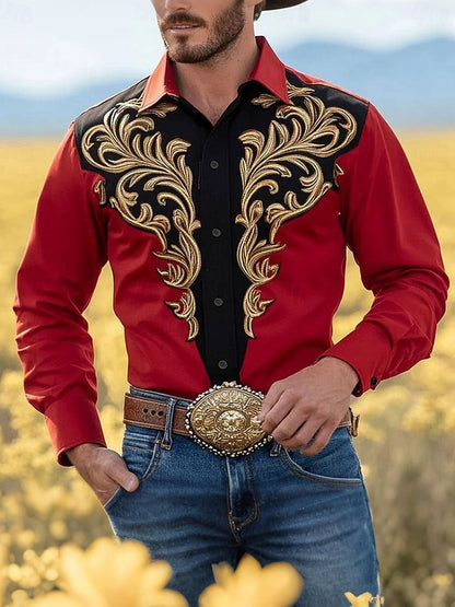 Men's Vintage Western Cowboy Shirt
