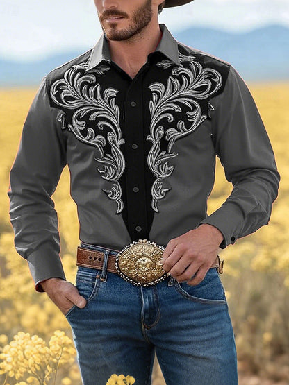 Men's Vintage Western Cowboy Shirt