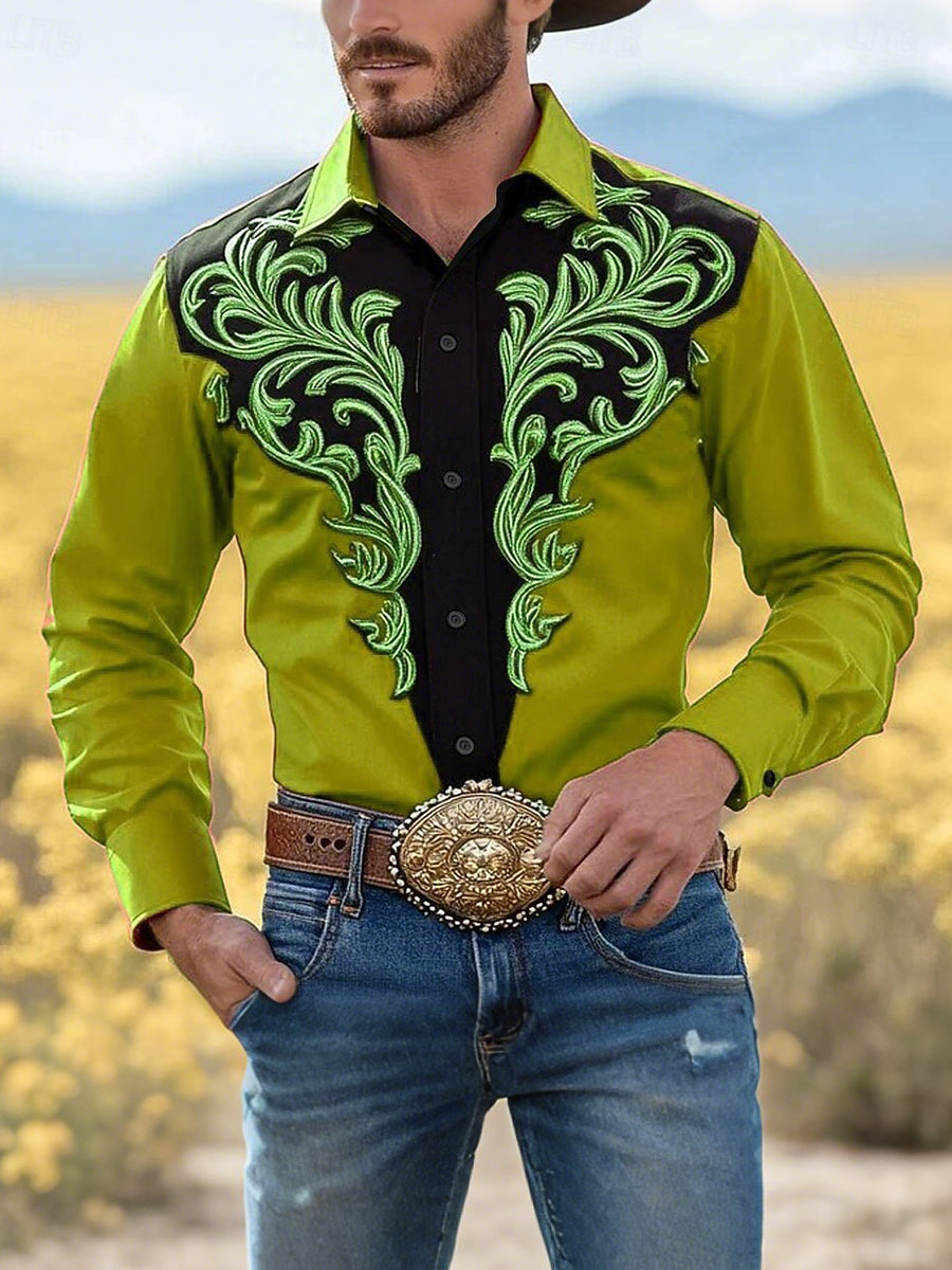 Men's Vintage Western Cowboy Shirt
