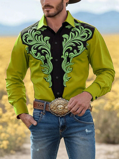 Men's Vintage Western Cowboy Shirt
