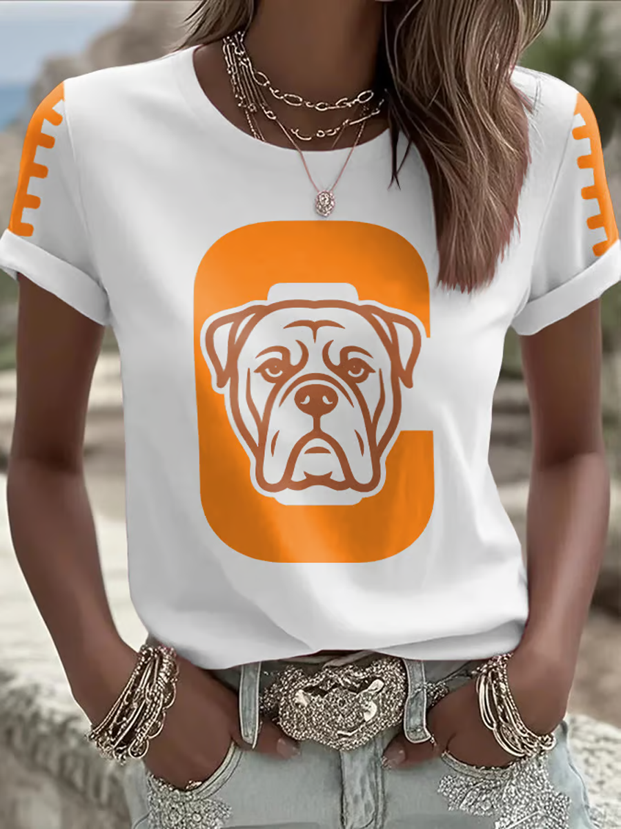 Women's Football Fans Lovers Gameday Casual short-sleeved T-shirt