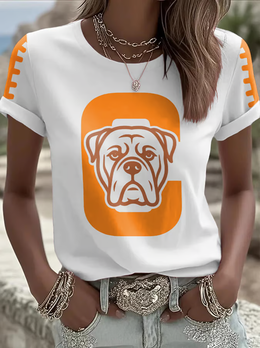 Women's Football Fans Lovers Gameday Casual short-sleeved T-shirt