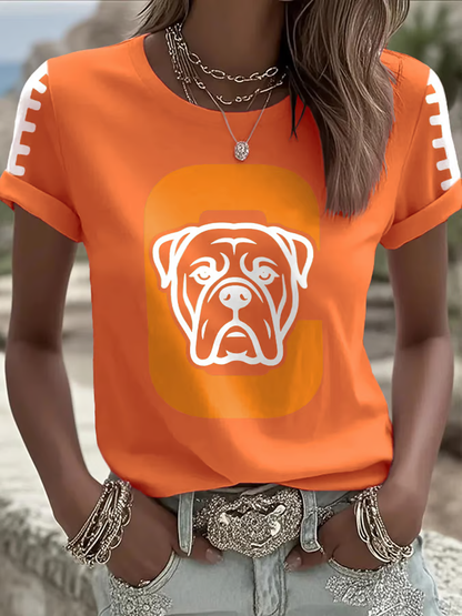 Women's Football Fans Lovers Gameday Casual short-sleeved T-shirt