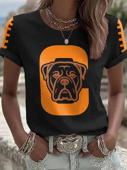 Women's Football Fans Lovers Gameday Casual short-sleeved T-shirt