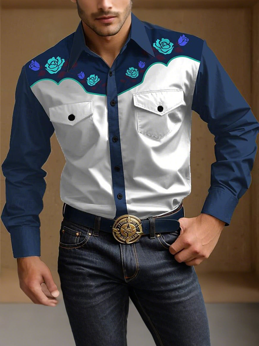 Men's Vintage Western Cowboy Shirt