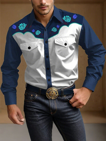 Men's Vintage Western Cowboy Shirt