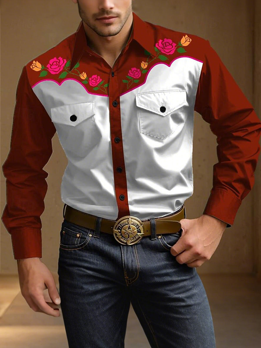 Men's Vintage Western Cowboy Shirt