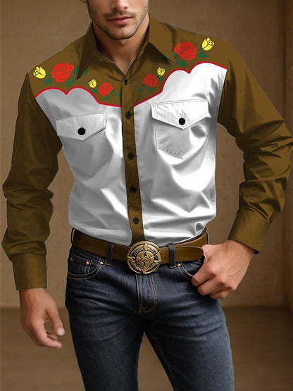 Men's Vintage Western Cowboy Shirt