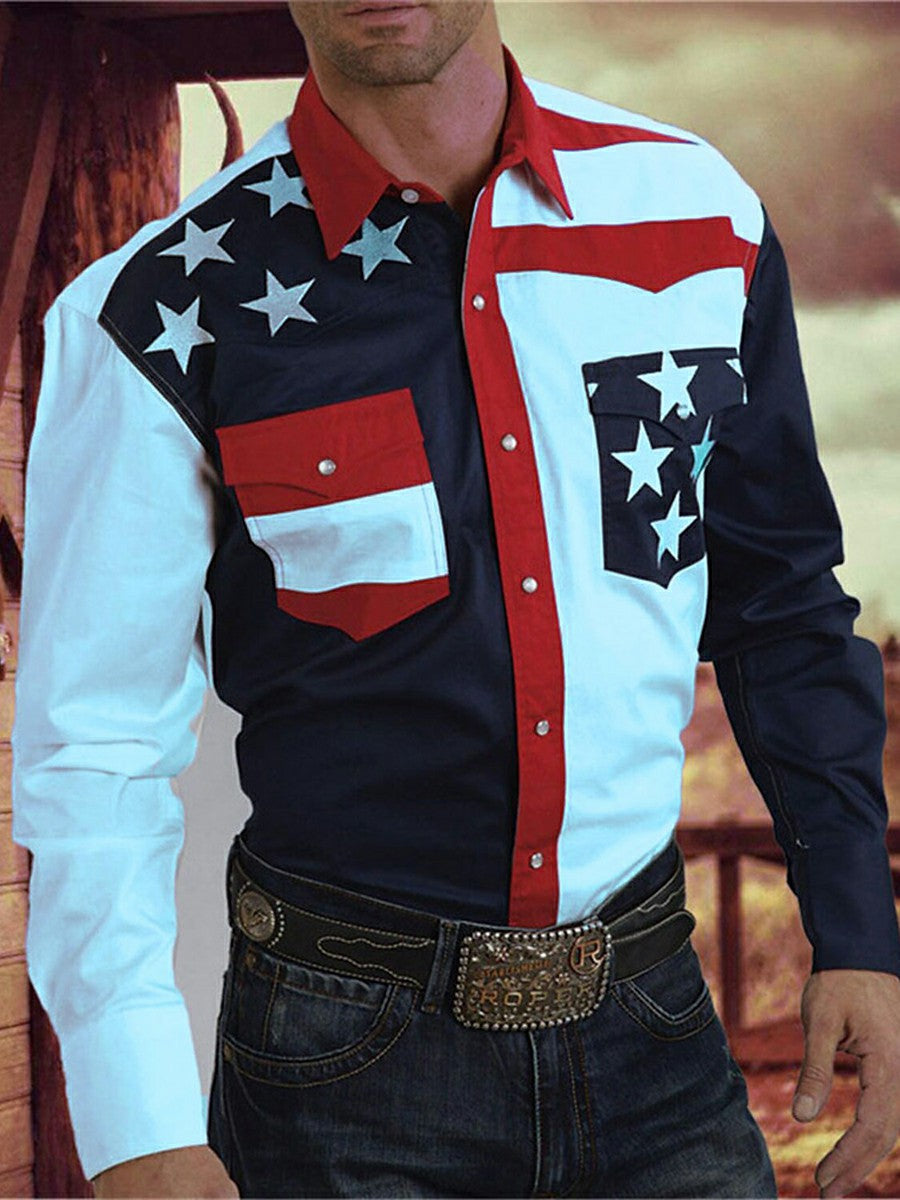 Men's Vintage Western Cowboy Shirt