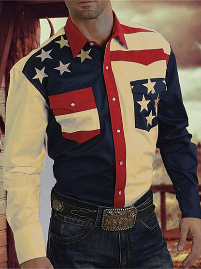 Men's Vintage Western Cowboy Shirt