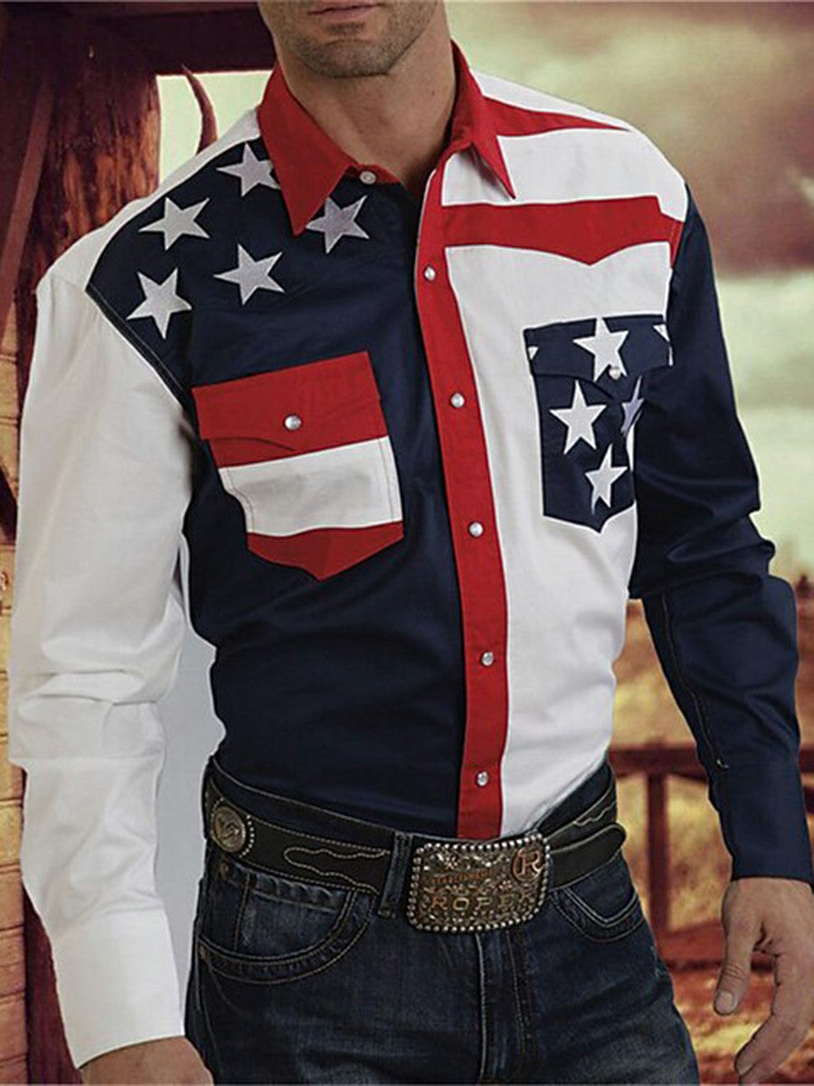 Men's Vintage Western Cowboy Shirt