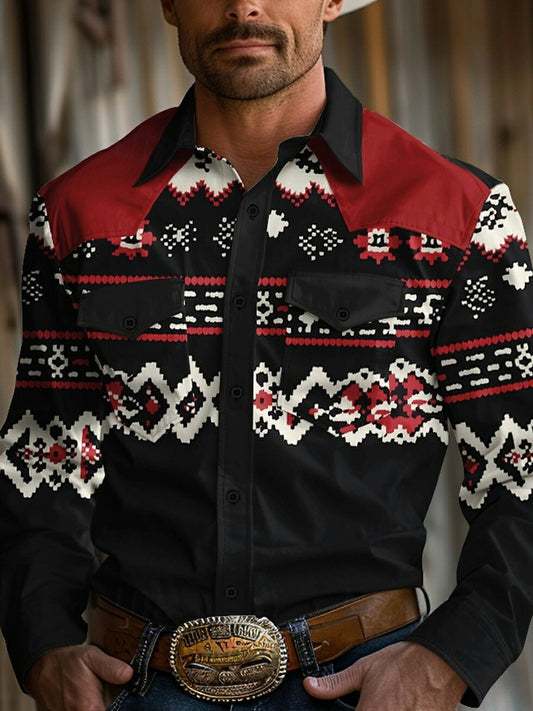 Men's Vintage Western Cowboy Shirt